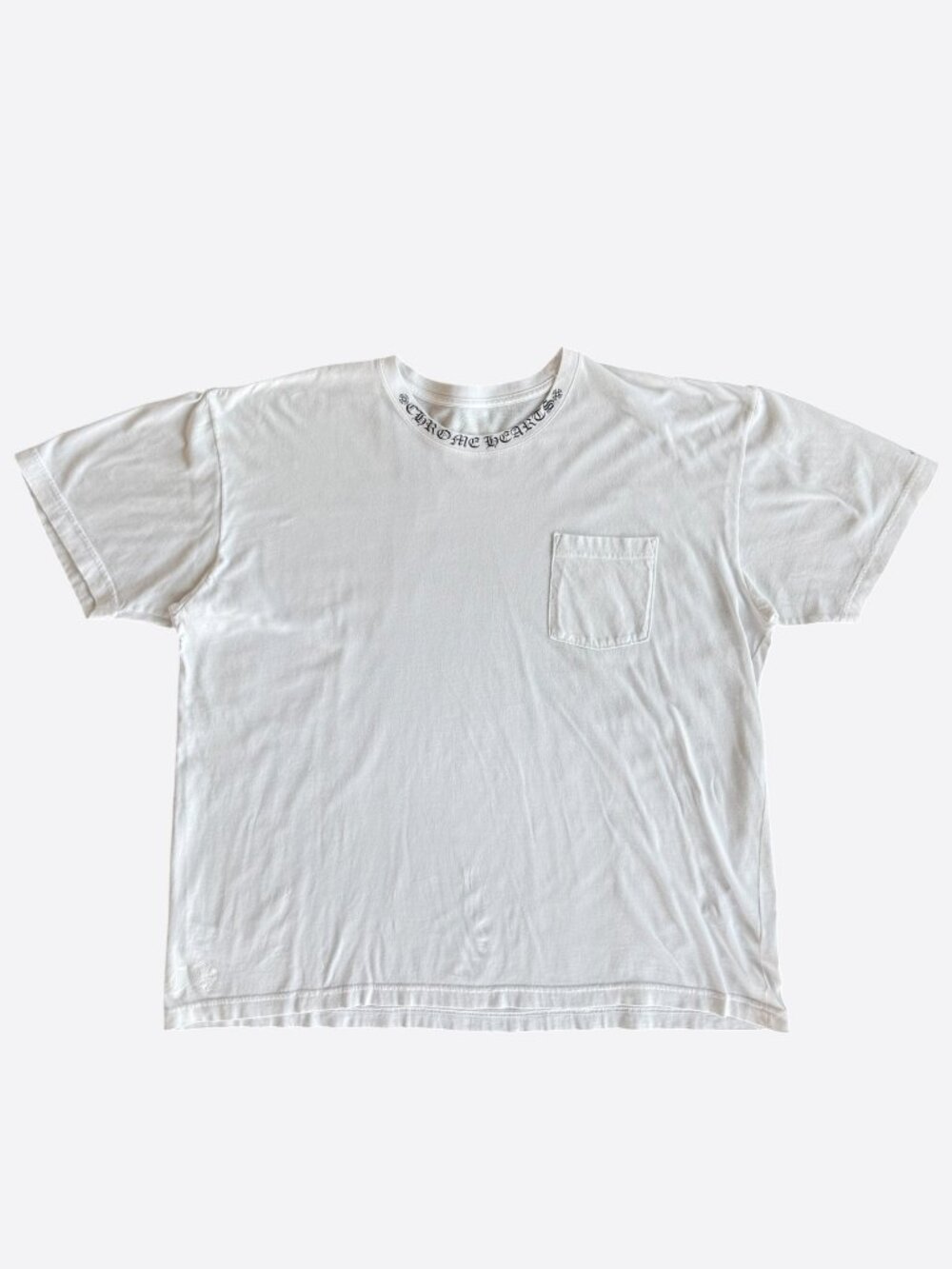 Chrome Hearts White & Black Neck Logo T-Shirt